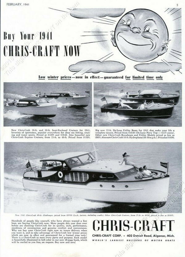 Chris-Craft Boats - 1941 CHRIS-CRAFT AD